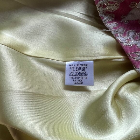 Milly Sz 4 Pink Gold Metallic Brocade Embroidered Sleeveless Cutout Sheath Dress - Picture 3 of 15